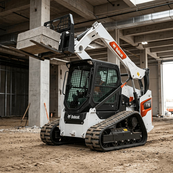 Minipala cingolata 48 q. con sollevamento verticale in cantiere movimento terra