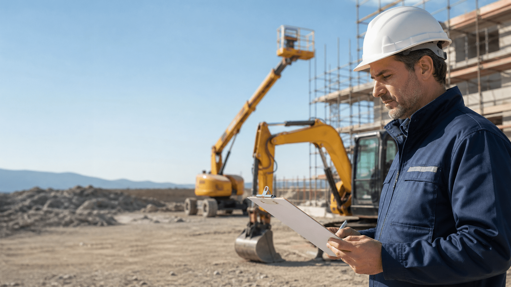 Mezzi edili per un cantiere