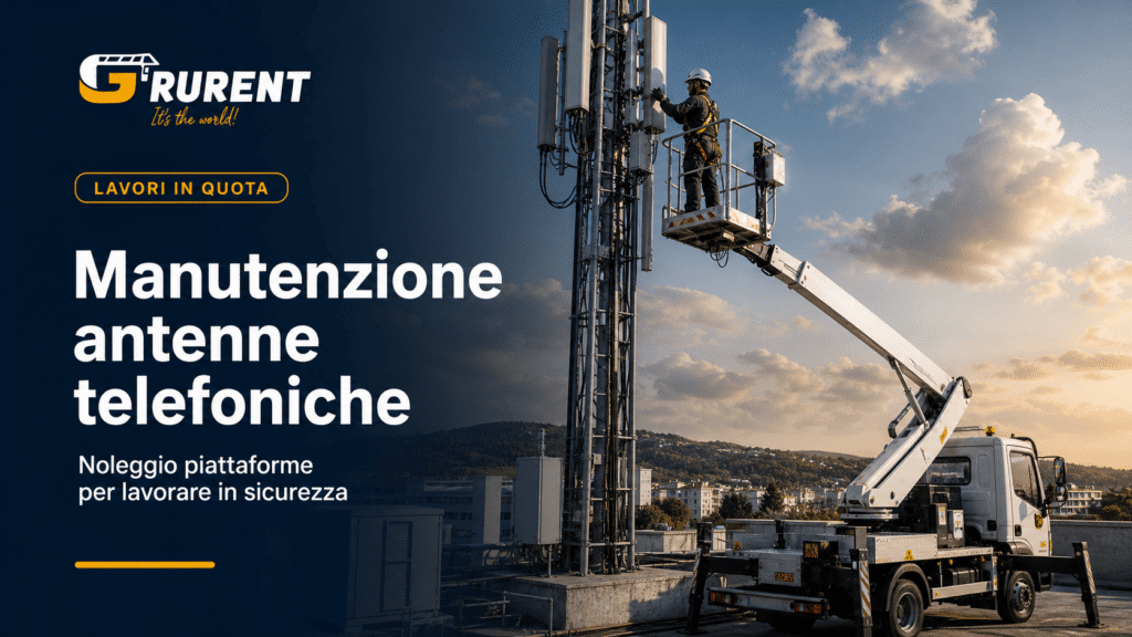 Piattaforma aerea per manutenzione di antenne telefoniche
