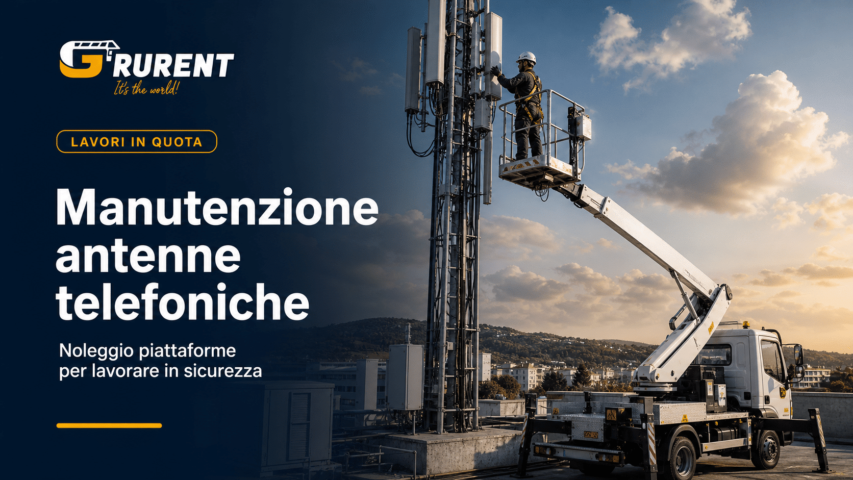 Piattaforma aerea per manutenzione di antenne telefoniche