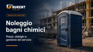 Bagno chimico da cantiere in un’area di lavoro