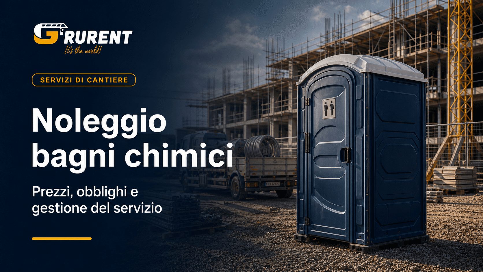 Bagno chimico da cantiere in un’area di lavoro