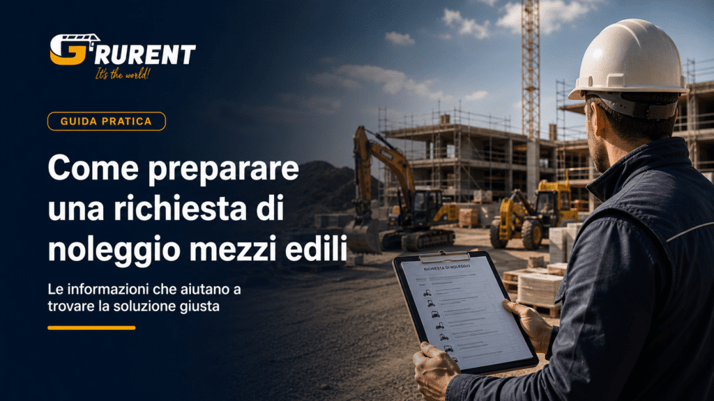 Responsabile di cantiere prepara una richiesta di noleggio mezzi edili